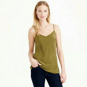 J.Crew Silk Cami, Olive Green